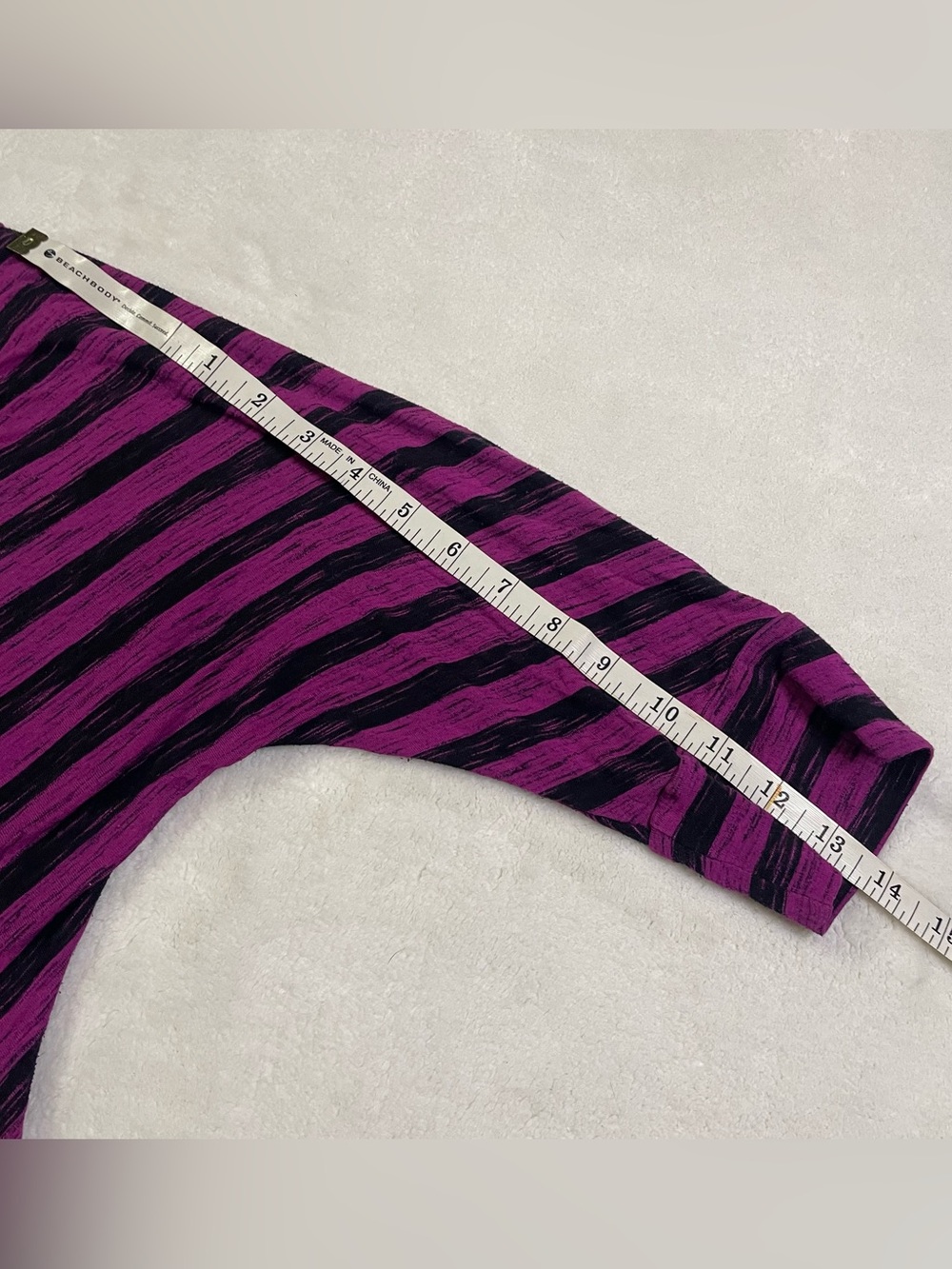 Apt. 9 Purple and Black V Striped Tunic size M - Picture 9 of 10